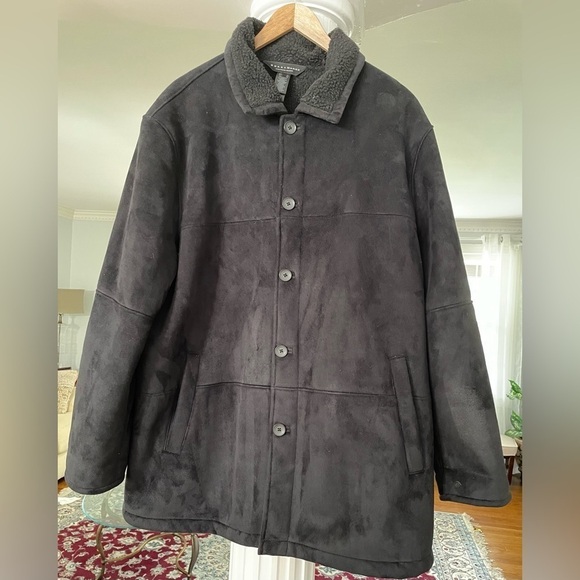 Crazy Hors Other - Crazy Horse men’s black vegen Suede Sherpa lined Coat size X Large